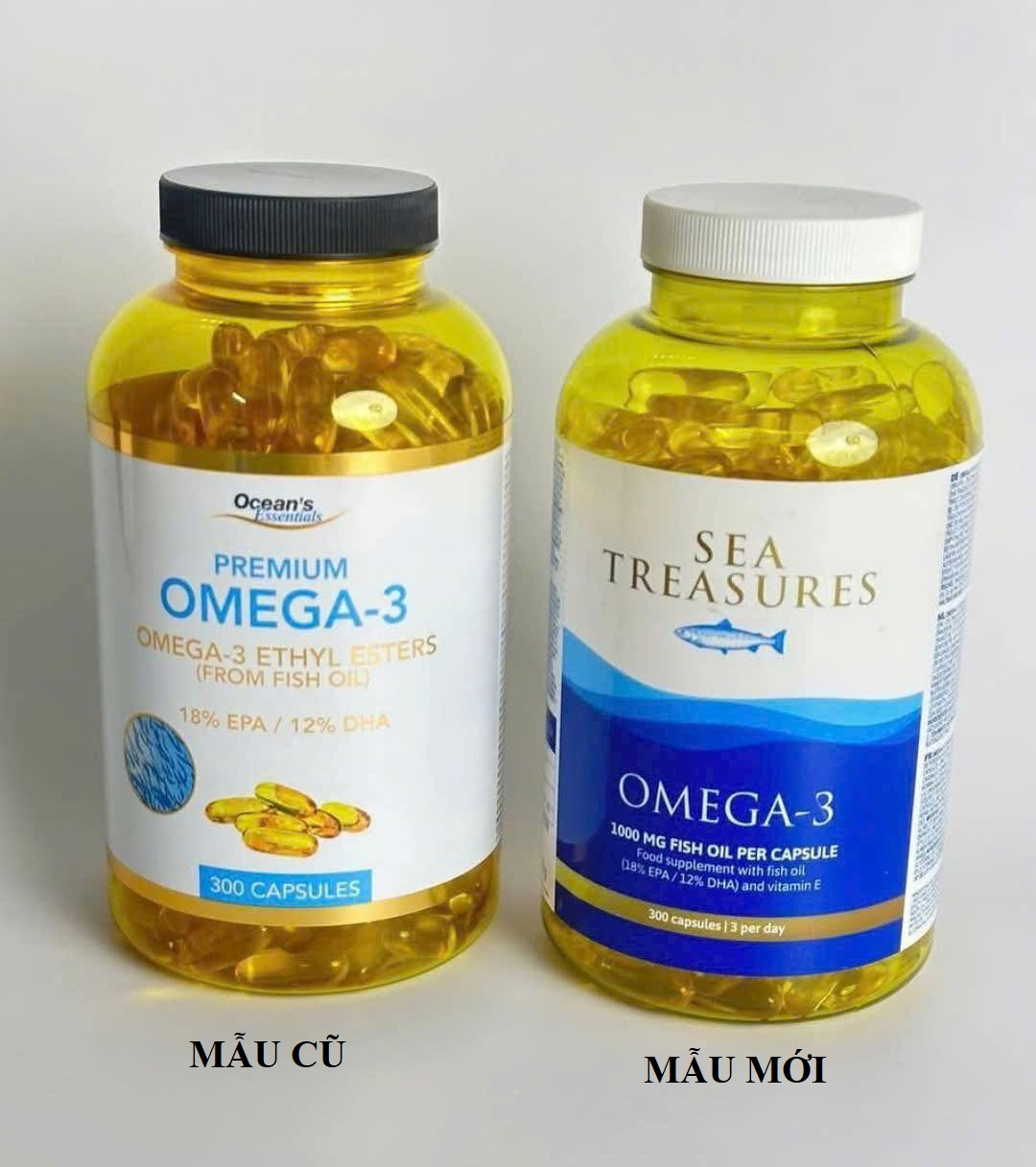 Viên uống Sea Treasures Omega-3 1000mg hỗ trợ trí não, tim mạch và thị lực, 300 viên Viên uống Sea Treasures Omega-3 1000mg hỗ trợ trí não, tim mạch và thị lực, 300 viên