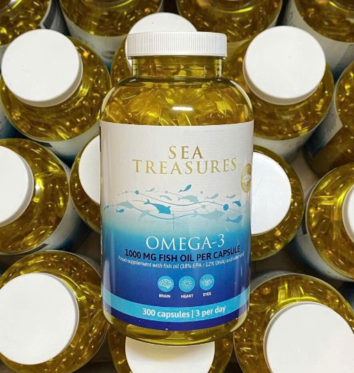 Viên uống Sea Treasures Omega-3 1000mg hỗ trợ trí não, tim mạch và thị lực, 300 viên Viên uống Sea Treasures Omega-3 1000mg hỗ trợ trí não, tim mạch và thị lực, 300 viên
