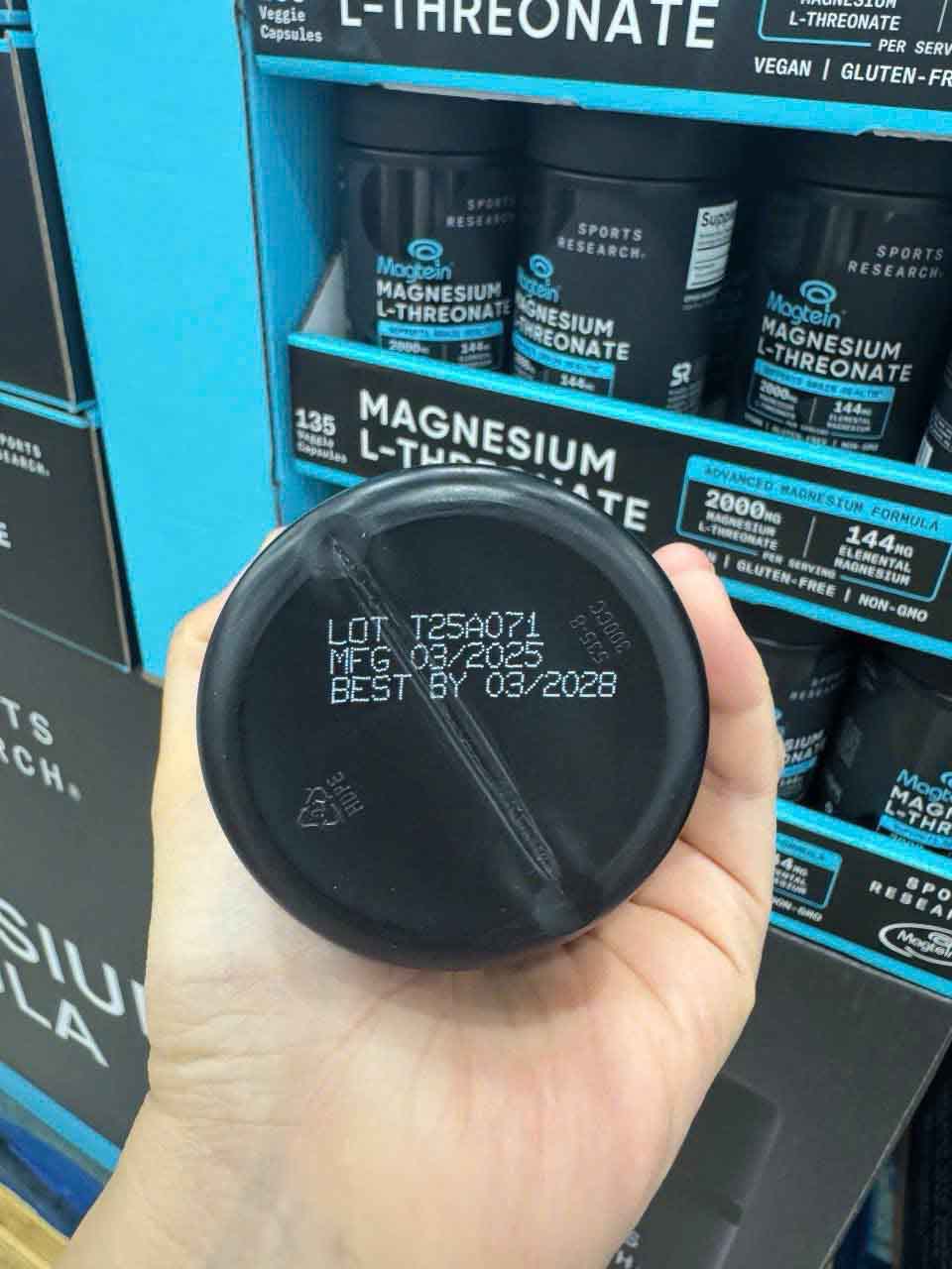 Viên uống Sports Research Magtein Magnesium L-Threonate 2000 mg bổ sung magie, 135 viên Viên uống Sports Research Magtein Magnesium L-Threonate 2000 mg bổ sung magie, 135 viên