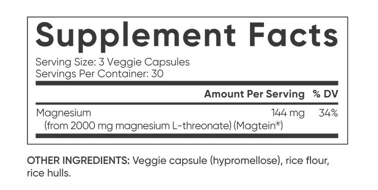 Viên uống Sports Research Magtein Magnesium L-Threonate 2000 mg bổ sung magie, 135 viên