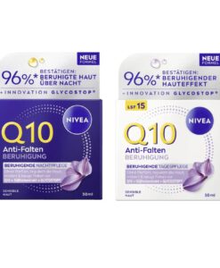 Bộ kem dưỡng da Nivea Q10 Anti-Falten Sensitiv ngày đêm cho da nhạy cảm, 2x50 ml