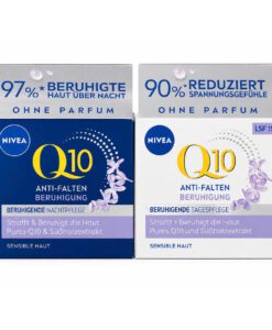 Bộ kem dưỡng da Nivea Q10 Anti-Falten Sensitiv ngày đêm cho da nhạy cảm, 2x50 ml