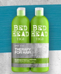 Cặp dầu gội xả TIGI BED HEAD Re-Energize cho tóc thường, tóc dầu (TIGI xanh lá), 2x750ml