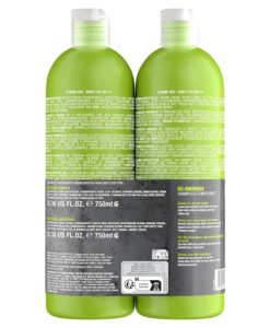 Cặp dầu gội xả TIGI BED HEAD Re-Energize cho tóc thường, tóc dầu (TIGI xanh lá), 2x750ml