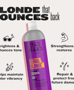 Cặp dầu gội xả TIGI BED HEAD Serial Blonde phục hồi tóc tẩy, nhuộm (TIGI tím - Đức), 2x750ml