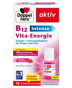 Chai uống Doppelherz B12 Intense Vita-Energie tăng cường sức khỏe thể chất và hệ thần kinh, 18 ống