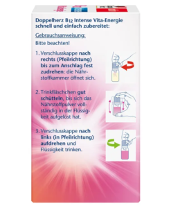 Chai uống Doppelherz B12 Intense Vita-Energie tăng cường sức khỏe thể chất và hệ thần kinh, 18 ống