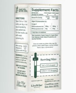 DHA dạng giọt Livewise DHA Omega-3 Baby cho trẻ sơ sinh và trẻ em, 30ml