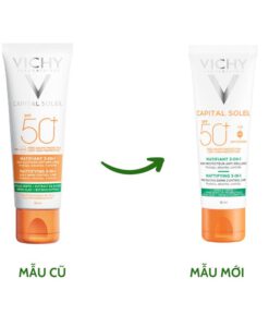 Kem chống nắng Vichy Capital Soleil Mattifying 3in1 SPF50+ cho da dầu, 50ml