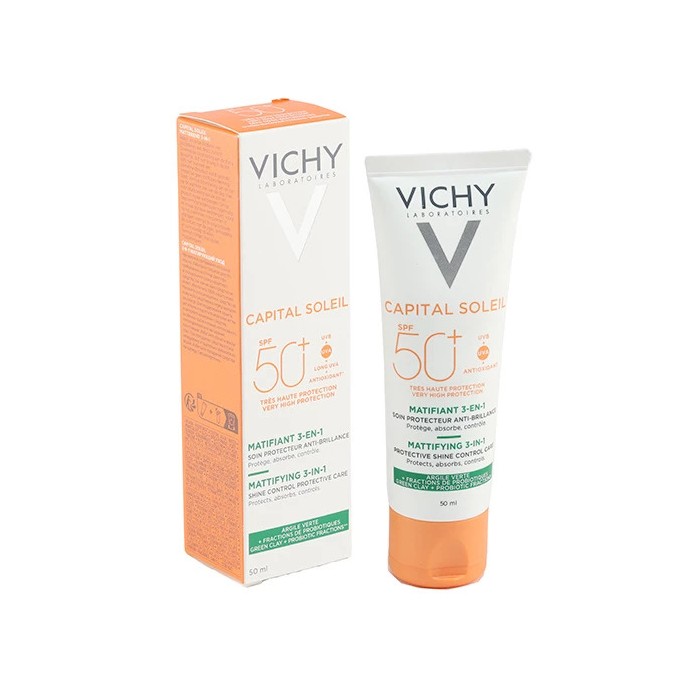 Kem chống nắng Vichy Capital Soleil Mattifying 3in1 SPF50+ cho da dầu, 50ml Kem chống nắng Vichy Capital Soleil Mattifying 3in1 SPF50+ cho da dầu, 50ml