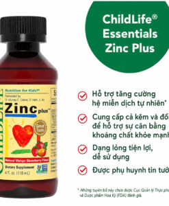 Kẽm dạng nước Childlife Liquid Zinc Plus tăng đề kháng cho trẻ từ 6 tháng tuổi, 118ml