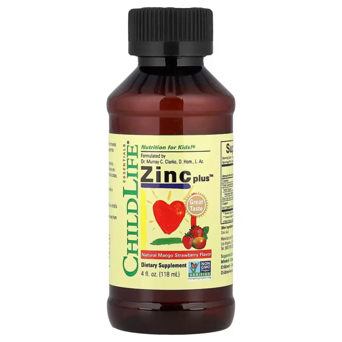 Kẽm dạng nước Childlife Liquid Zinc Plus tăng đề kháng cho trẻ từ 6 tháng tuổi, 118ml Kẽm dạng nước Childlife Liquid Zinc Plus tăng đề kháng cho trẻ từ 6 tháng tuổi, 118ml