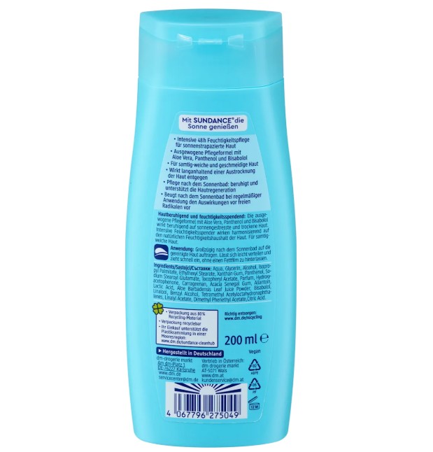 Kem nhả nắng SUNDANCE After Sun Lotion, 200 ml Kem nhả nắng SUNDANCE After Sun Lotion, 200 ml