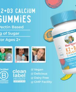 Kẹo dẻo Maryruth's K2 + D3 Calcium Gummies bổ sung canxi D3 K2 cho trẻ từ 2 tuổi, 60 viên