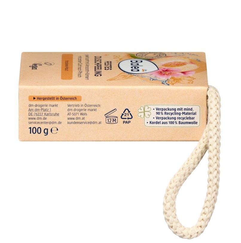 Tẩy tế bào chết dạng bánh hương đào Balea Festes Duschpeeling, 100g Tẩy tế bào chết dạng bánh hương đào Balea Festes Duschpeeling, 100g