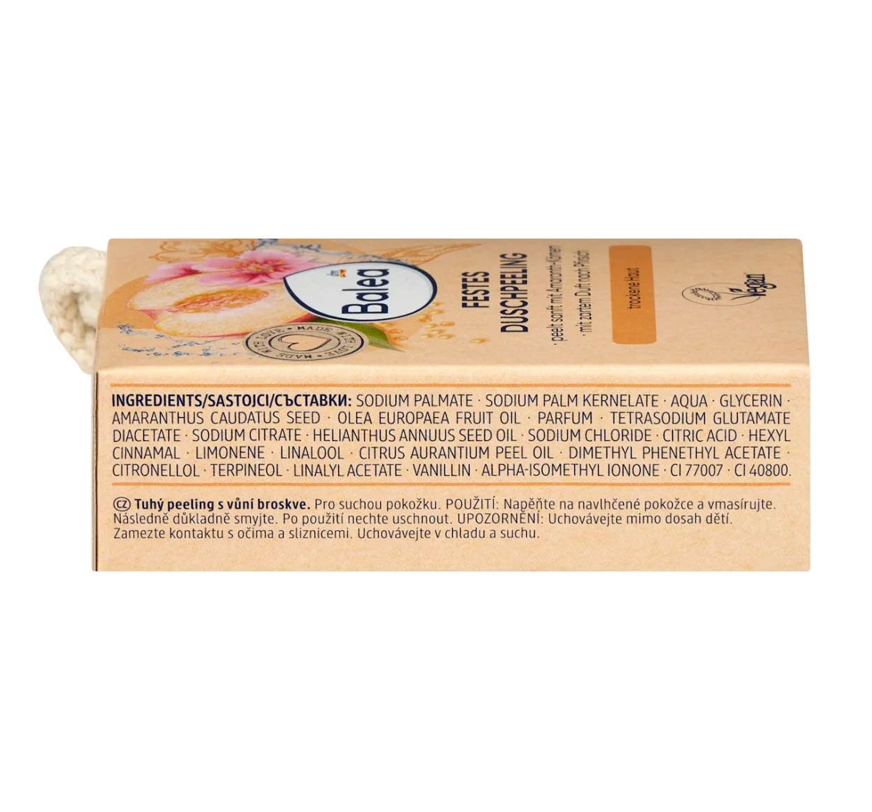 Tẩy tế bào chết dạng bánh hương đào Balea Festes Duschpeeling, 100g Tẩy tế bào chết dạng bánh hương đào Balea Festes Duschpeeling, 100g