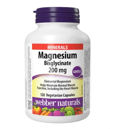 Viên uống bổ sung magie Webber Naturals Magnesium Bisglycinate 200mg, 120 viên Viên uống bổ sung magie Webber Naturals Magnesium Bisglycinate 200mg, 120 viên