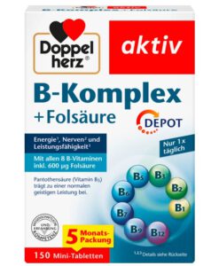 Viên uống Doppelherz B-Komplex + Folsäure Depot bổ sung vitamin nhóm B và Axit Folic, 150 viên