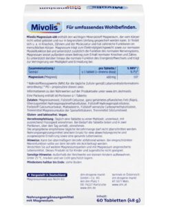 Viên uống Mivolis Magnesium 400 bổ sung magie, 60 viên