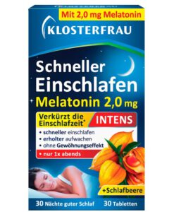 Viên uống ngủ ngon Klosterfrau Schneller Einschlafen Melatonin 2,0 mg, 30 viên