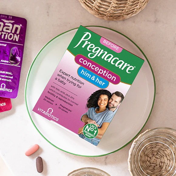 Viên uống tăng khả năng thụ thai Vitabiotics Pregnacare Him & Her Conception, 60 viên Viên uống tăng khả năng thụ thai Vitabiotics Pregnacare Him & Her Conception, 60 viên