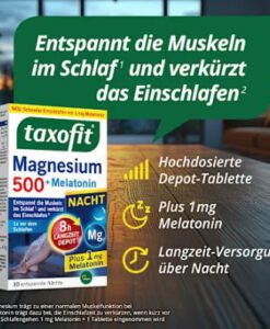 Viên uống taxofit Magnesium Nacht 500 + Melatonin hỗ trợ ngủ ngon, 30 viên