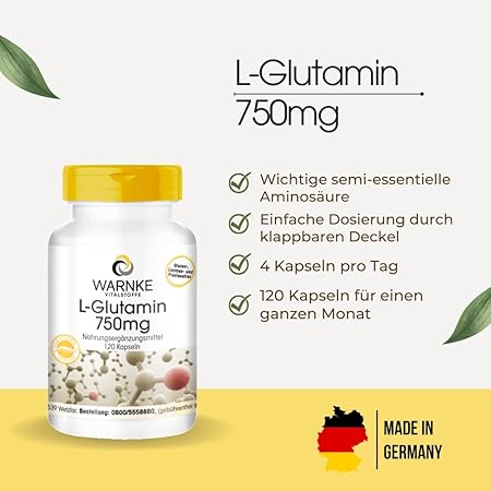 Viên uống WARNKE L-Glutamin 750mg, 120 viên Viên uống WARNKE L-Glutamin 750mg, 120 viên