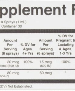 Vitamin D3 K2 hữu cơ Maryruth's Vegan Vitamin D3 + K2 Liquid Spray, 30ml