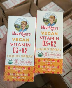 Vitamin D3 K2 hữu cơ Maryruth's Vegan Vitamin D3 + K2 Liquid Spray, 30ml