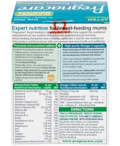 Vitamin tổng hợp Vitabiotics Pregnacare Breast-Feeding cho phụ nữ sau sinh và cho con bú, 84 viên