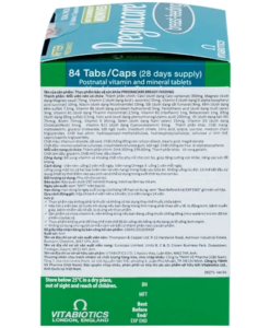 Vitamin tổng hợp Vitabiotics Pregnacare Breast-Feeding cho phụ nữ sau sinh và cho con bú, 84 viên