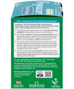 Vitamin tổng hợp Vitabiotics Pregnacare Breast-Feeding cho phụ nữ sau sinh và cho con bú, 84 viên