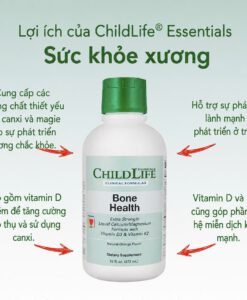 Canxi dạng nước Childlife Bone Health bổ sung canxi, magie, D3K2 cho trẻ từ 6 tháng tuổi, 473ml