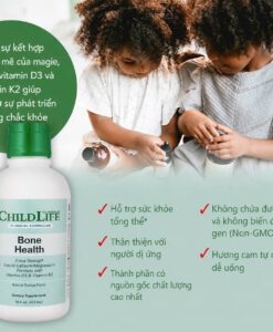 Canxi dạng nước Childlife Bone Health bổ sung canxi, magie, D3K2 cho trẻ từ 6 tháng tuổi, 473ml