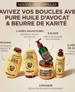 Cặp gội xả Garnier Ultra Doux Huile d’Avocat & Beurre de Karité cho tóc rất khô và xoăn cứng, 250+200ml