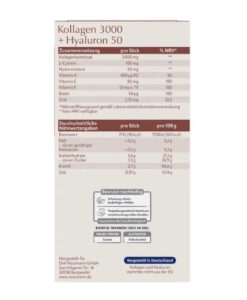 Collagen uống altapharma Kollagen 3000 + Hyaluron 50 làm đẹp và trẻ hóa làn da, 20 gói