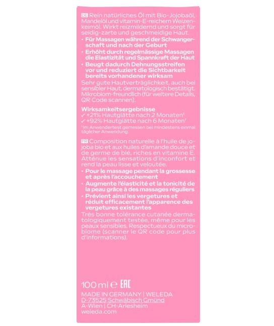 Dầu dưỡng da Weleda Mama Schwangerschafts-Pflegeöl massage chống rạn da bà bầu, 100ml Dầu dưỡng da Weleda Mama Schwangerschafts-Pflegeöl massage chống rạn da bà bầu, 100ml