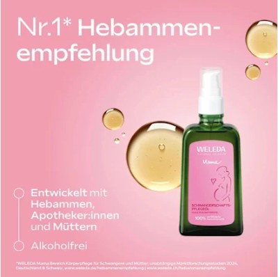 Dầu dưỡng da Weleda Mama Schwangerschafts-Pflegeöl massage chống rạn da bà bầu, 100ml Dầu dưỡng da Weleda Mama Schwangerschafts-Pflegeöl massage chống rạn da bà bầu, 100ml