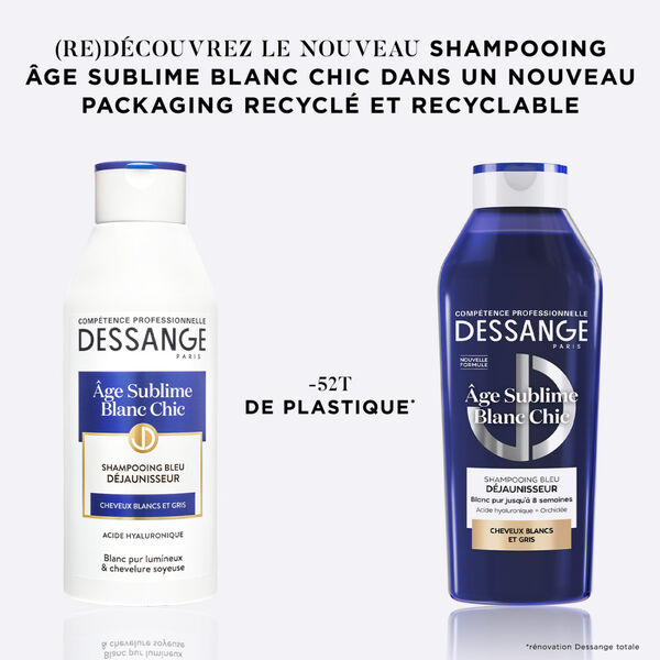 Dầu gội Dessange Âge Sublime Blanc Chic cho tóc bạc, tóc tẩy, 280ml Dầu gội Dessange Âge Sublime Blanc Chic cho tóc bạc, tóc tẩy, 280ml