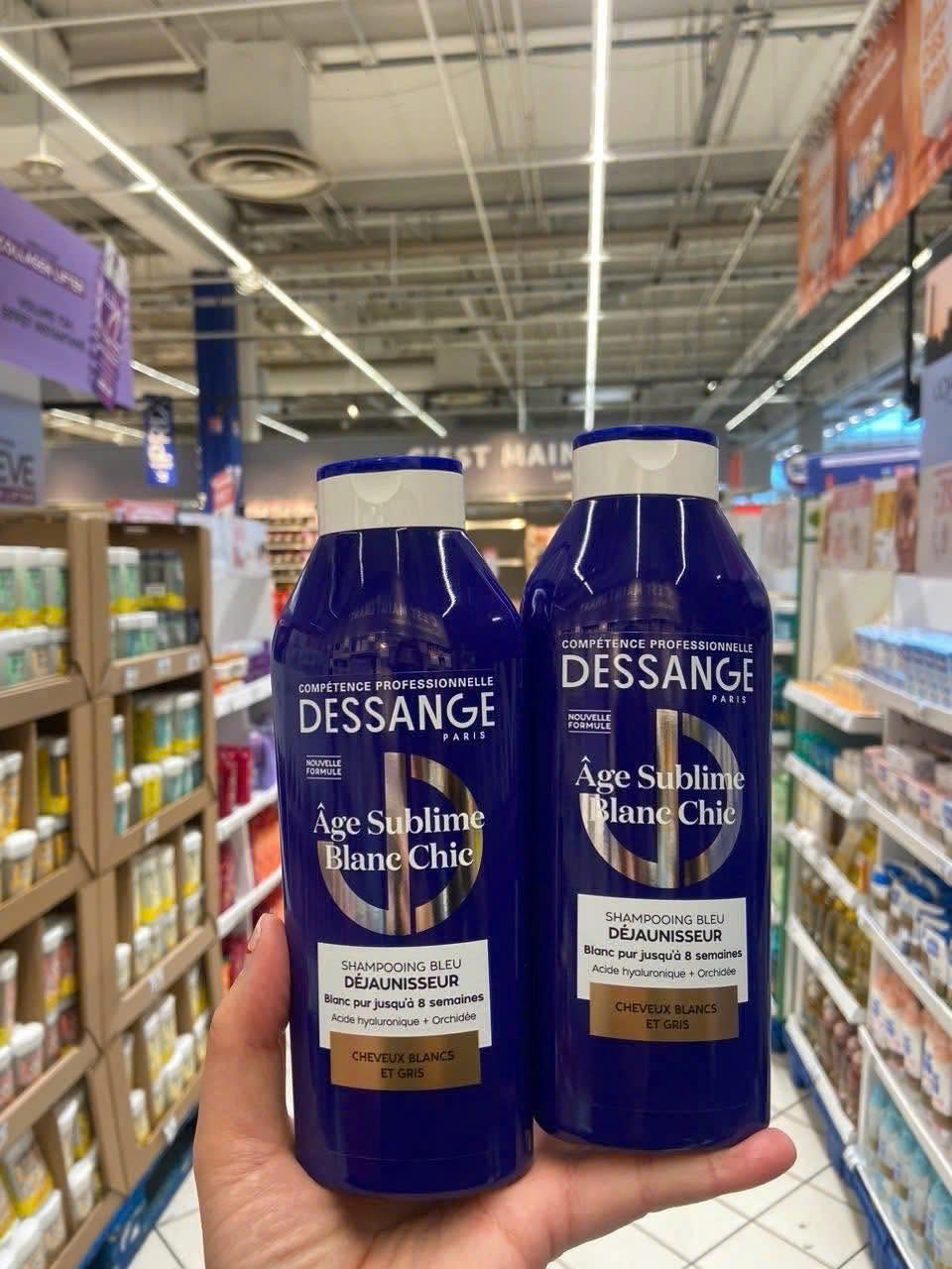 Dầu gội Dessange Âge Sublime Blanc Chic cho tóc bạc, tóc tẩy, 280ml Dầu gội Dessange Âge Sublime Blanc Chic cho tóc bạc, tóc tẩy, 280ml