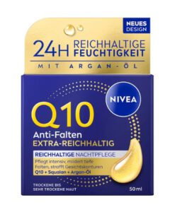 Kem dưỡng da Nivea Q10 Anti-Falten Extra Reichhaltige Nachtpflege ban đêm cho da rất khô, 50ml