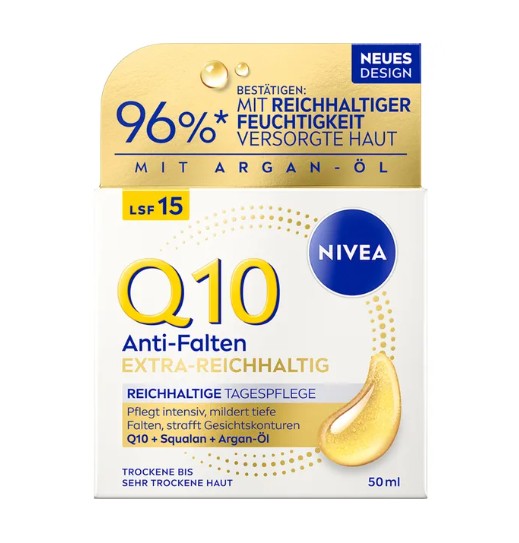 Kem dưỡng da Nivea Q10 Anti-Falten Extra Reichhaltige Tagespflege ban ngày cho da rất khô, 50ml Kem dưỡng da Nivea Q10 Anti-Falten Extra Reichhaltige Tagespflege ban ngày cho da rất khô, 50ml