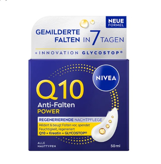 Kem dưỡng da Nivea Q10 Anti-Falten Power Regenerierend ban đêm, 50 ml Kem dưỡng da Nivea Q10 Anti-Falten Power Regenerierend ban đêm, 50 ml
