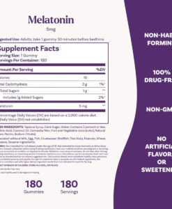 Kẹo dẻo hỗ trợ ngủ ngon Natrol Melatonin 5mg Gummies, 180 viên