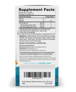 Nordic Naturals Ultimate Omega Junior bổ sung DHA cho trẻ em từ 6 tuổi, 120 viên