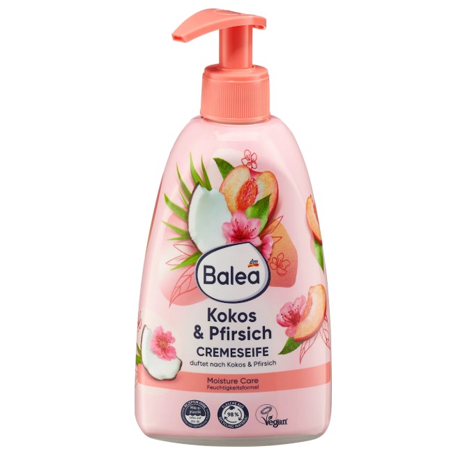 Nước rửa tay Balea Cremeseife Pfirsich & Kokos chiết xuất đào và dừa, 500 ml Nước rửa tay Balea Cremeseife Pfirsich & Kokos chiết xuất đào và dừa, 500 ml