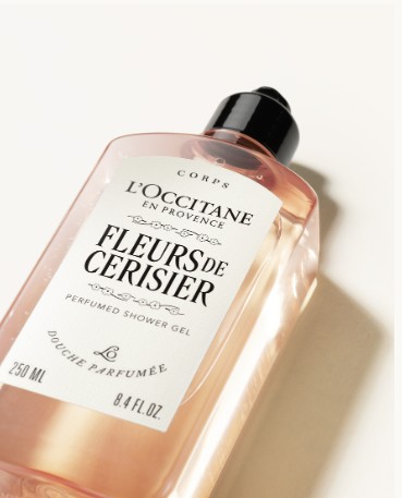 Sữa tắm L'Occitane Fleurs de Cerisier Douche Parfumé hương hoa anh đào, 250ml Sữa tắm L'Occitane Fleurs de Cerisier Douche Parfumé hương hoa anh đào, 250ml