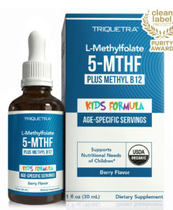 Triquetra L-Methyl folate 5-MTHF Plus Methyl B12 Kids hỗ trợ phát triển não bộ, tâm trạng, hành vi cho trẻ, 30ml