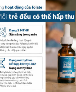 Triquetra L-Methyl folate 5-MTHF Plus Methyl B12 Kids hỗ trợ phát triển não bộ, tâm trạng, hành vi cho trẻ, 30ml