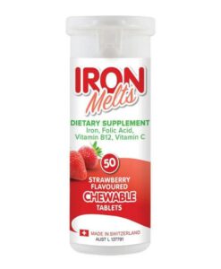 Viên ngậm bổ sung sắt vị dâu Iron Melts Chewable Tablets, 50 viên